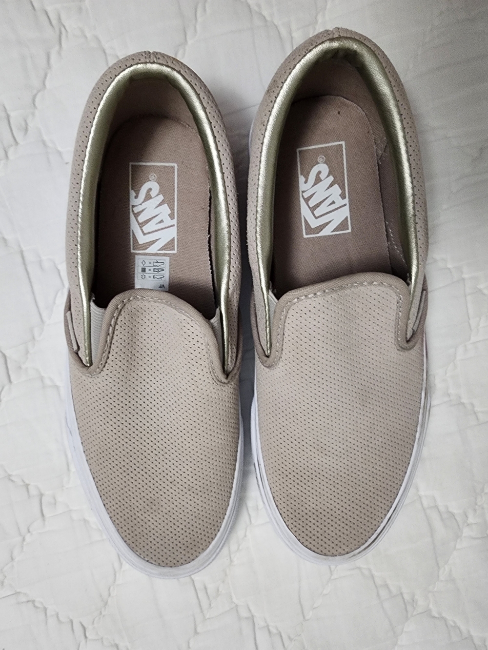 Vans Perforated Slip-On Loafers in Taupe